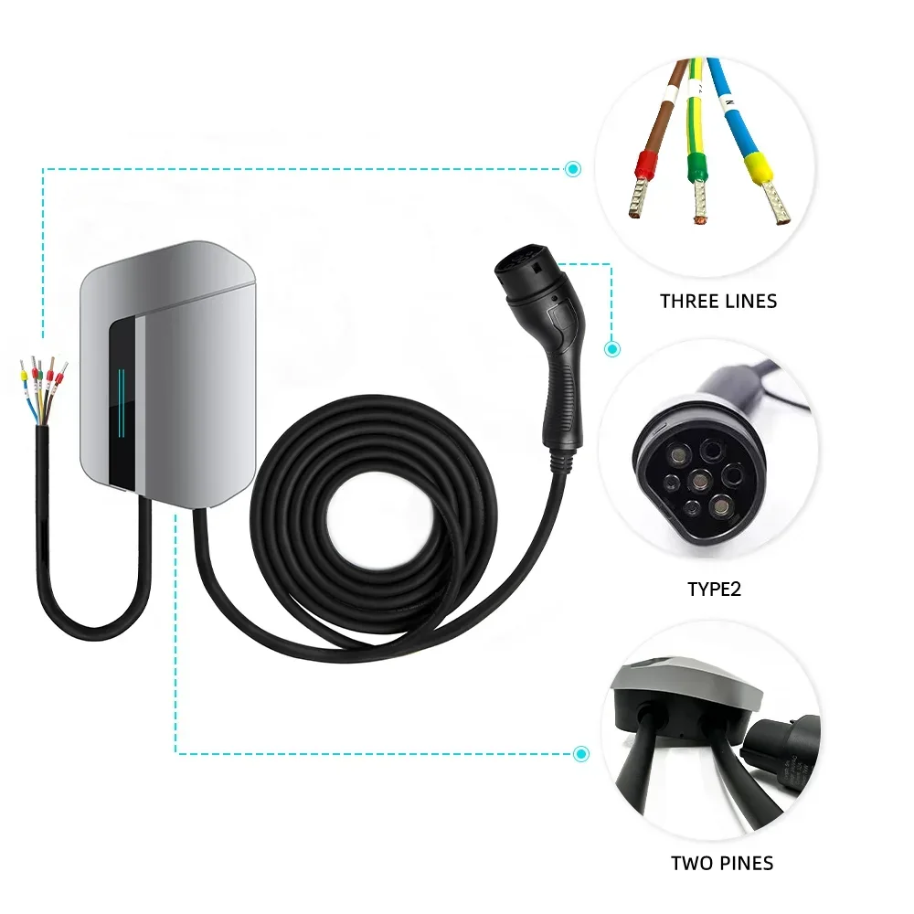 

2025/new design 22kw 32a car 3 phase type 2 ev charger wallbox ev charger evse electric car charging station