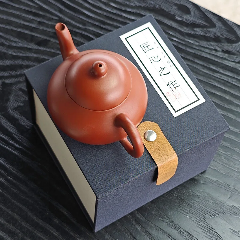 130ml Chinese Yixing Purple Clay Teapots Famous Handmade Dragon Pattern Xishi Tea Pot Raw Ore Dahongpao Kettle Zisha Tea Set