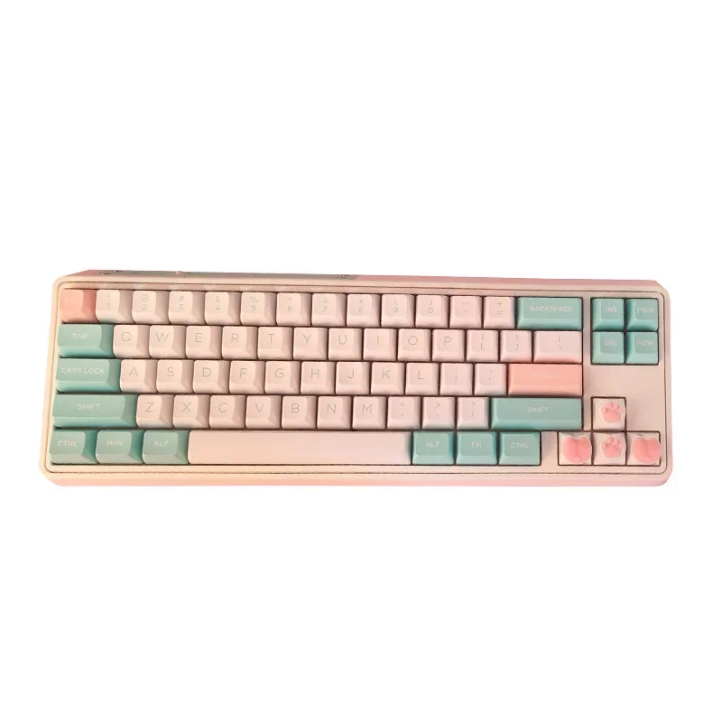 Teclas de silicona suave y Abs para teclado mecánico, teclas universales de eje cruzado, color rosa, gato, garra, trasero, nuevo