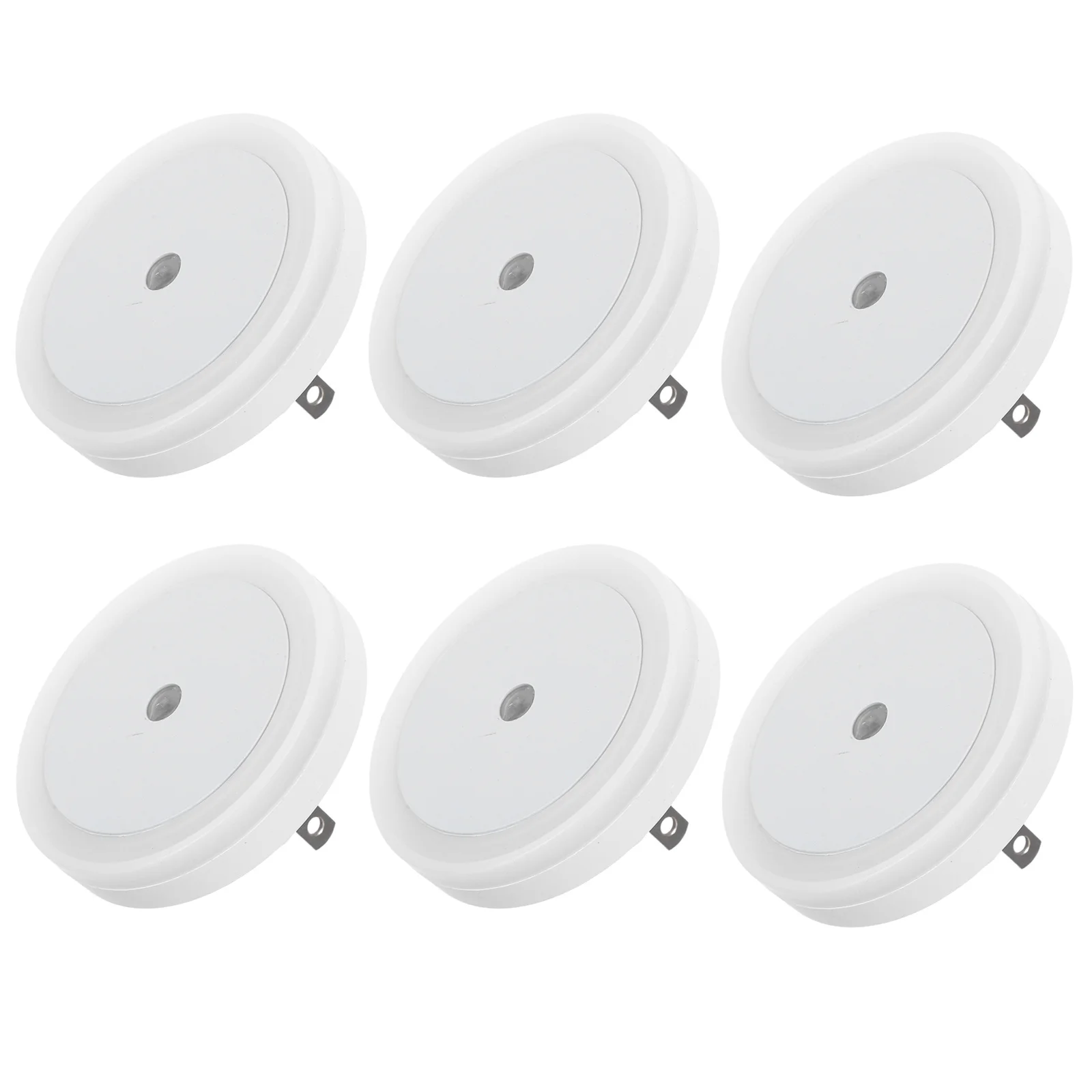 6 قطع من وصلات الإضاءة الليلية الناعمة المتوهجة في LED قابلة للتعتيم لغرفة النوم والممر والحمام والمطبخ ومقبس حائط في ضوء الليل