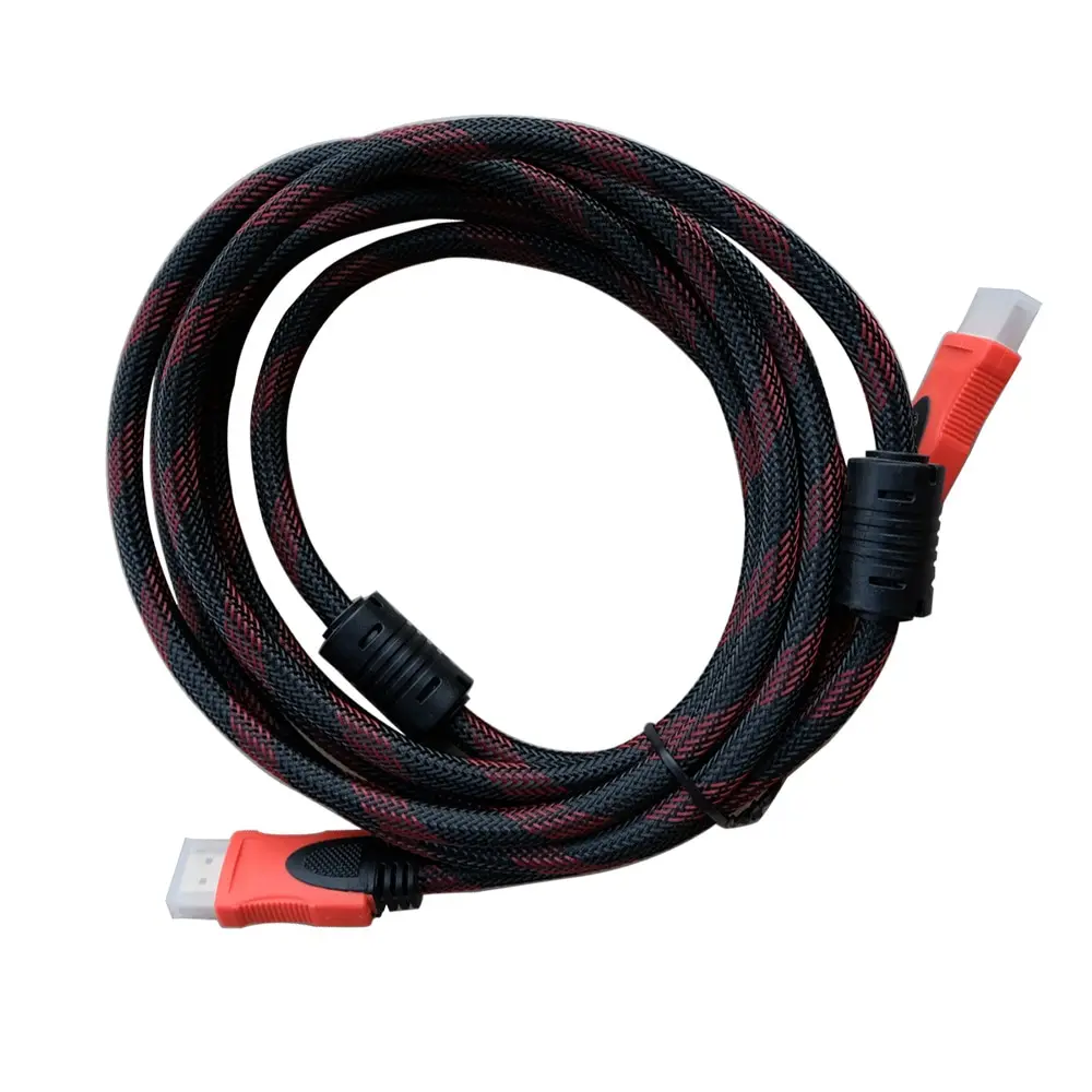 High Speed HDMI Cable HDTV Black And Red Braided Compatible HDMI 1.4V Cable High Speed TV Data Computer Monitor Support 3D 1080P