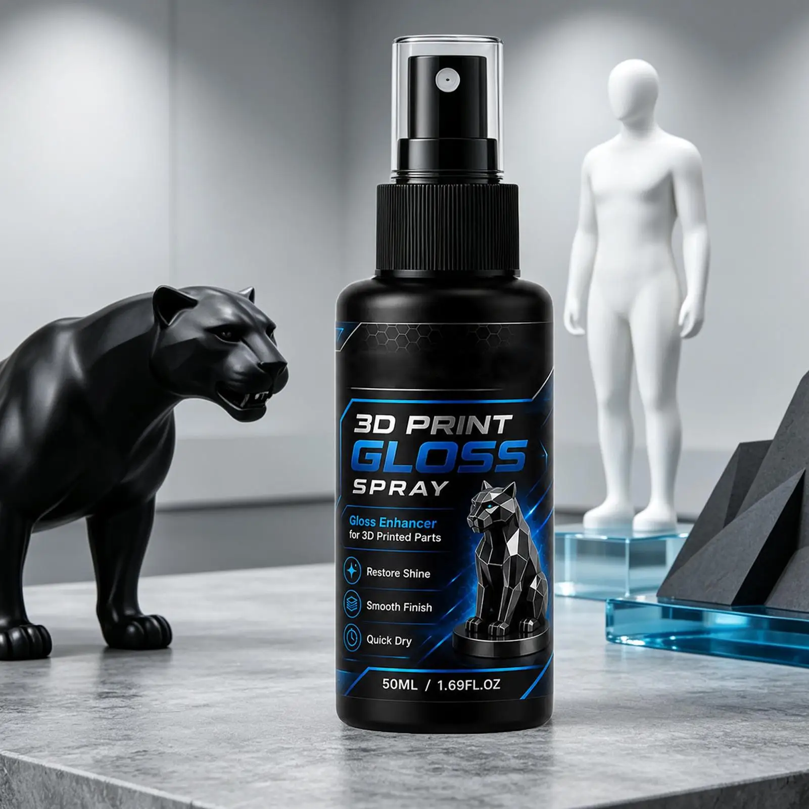 3D Printing Polishing Agent Models Finish Smoothing Restoring Spray for Figure Toys Indoor Home Office Workshop Studio 60ml 50ml