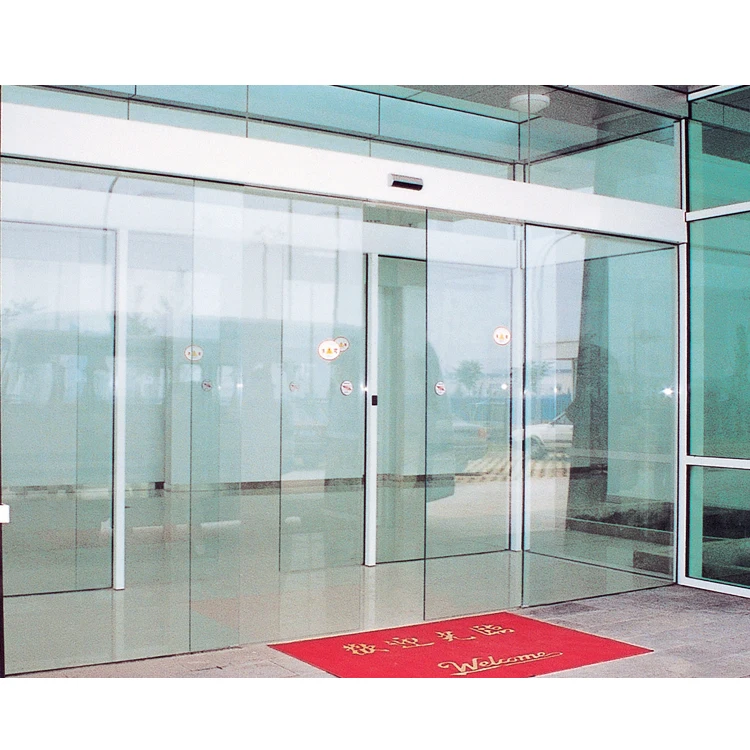 Apartment Door And Hotel Aluminum Panel Outdoor Main Gate Design For Front Doors Frameless Glass Entrance Auto Sliding Doors