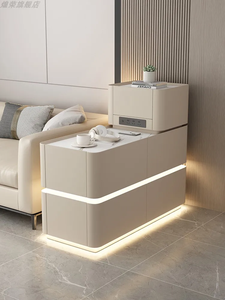 

2024 new light luxury sofa side table living room multi-function side cabinet small coffee table side open drawer storage
