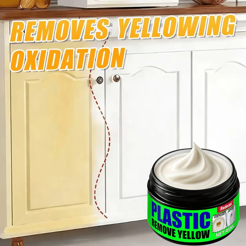 Plastic Yellow Remover Paste, Restore Faded Headlights & White Appliances, Easy Plastic Oxidation Repair