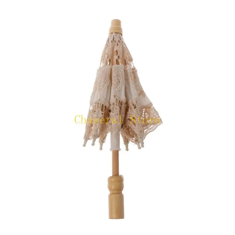 E7CE Newborn Baby Photography Props Lace Umbrella Infant Studio Photo Prop Children Size Embroidery Lace Parasol