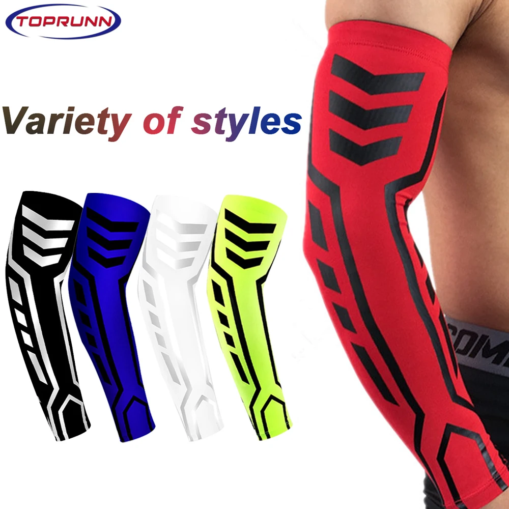 TopRunn 1PCS Sports Compression Arm Sleeves-Athletic&Shooting Sleeve for Youth,Men Wome -Football,Basketball&Baseball