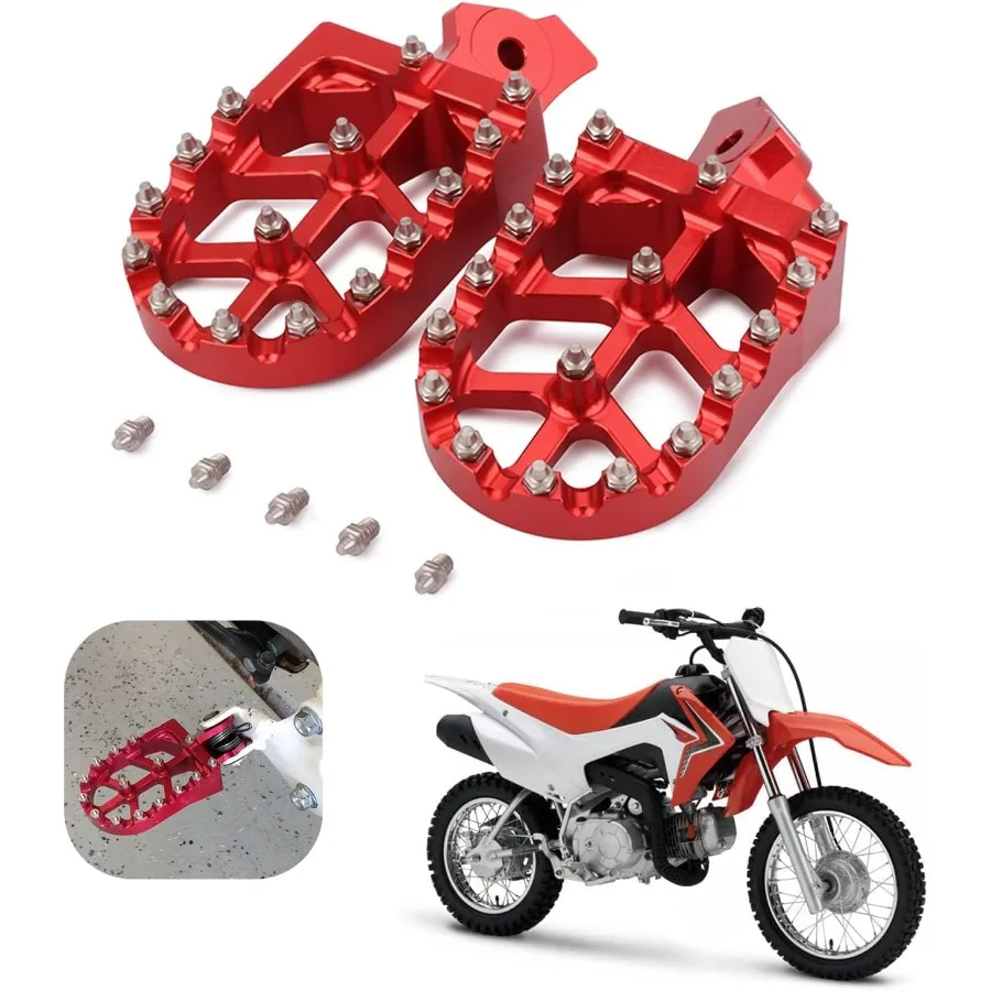

CNC Foot Pegs Footrests Foot Pedals for Z50R 8099 XR50R 0103 XR70R 9703 XR80R XR100R 8503 CRF80F CRF100F 0513 Motorcycle Red Du