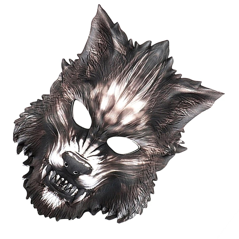 

3D Wolf Mask Halloween Party Costume Cosplays Half Face Mask Eva Animal Mask Sizes for Adult Teen Gifts N7YF