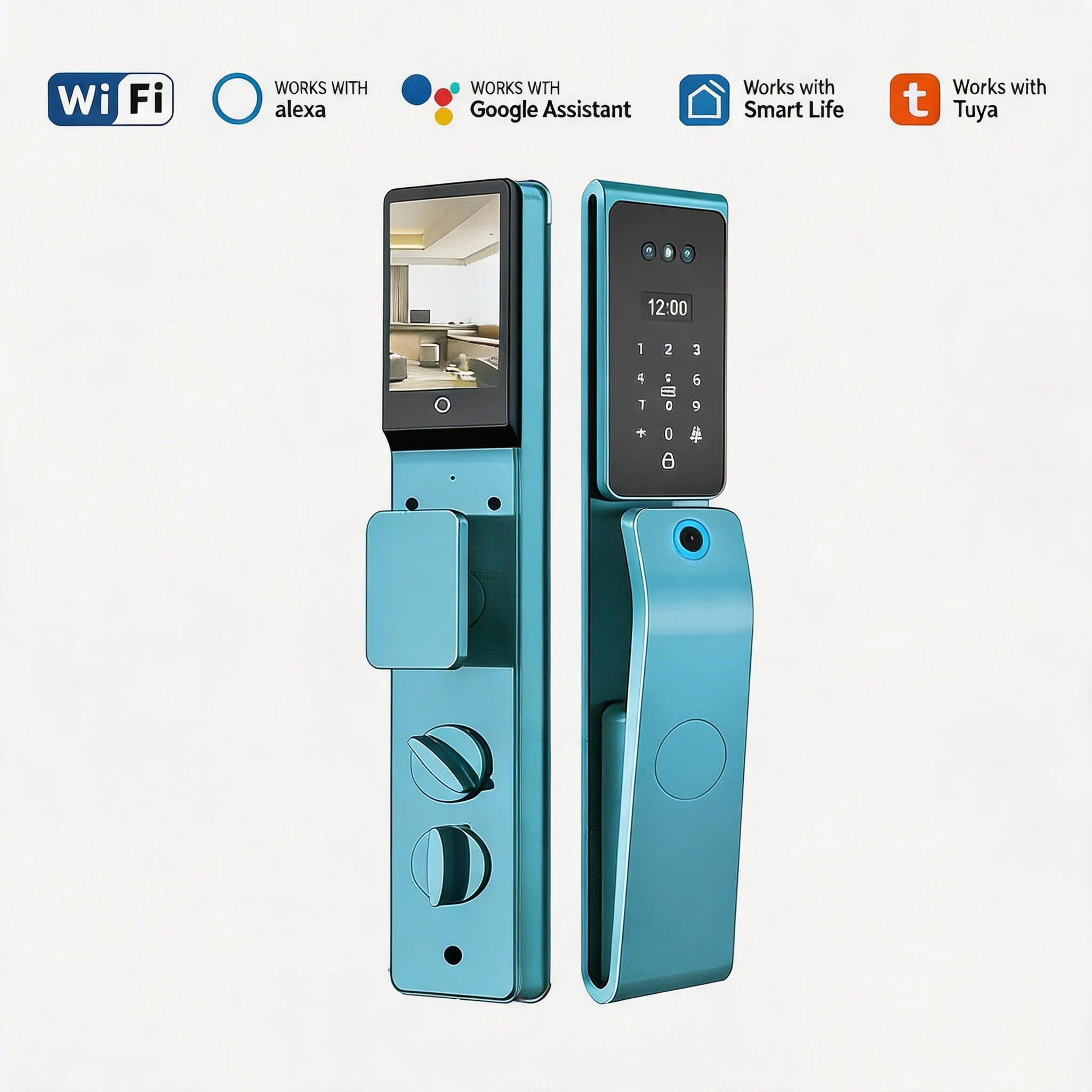 New Arrival TUYA WIFI Video Call Digital Lock Fingerprint Card Unlock Cerradura Inteligente Biometric Smart Front Door Lock