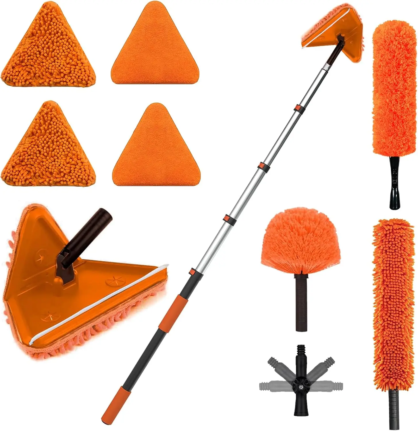 

Удлинительная штанга-щетка 26 футов для чистки потолочных вентиляторов, окон и высоких потолков, с ручкой для швабры для стен и плинтусов