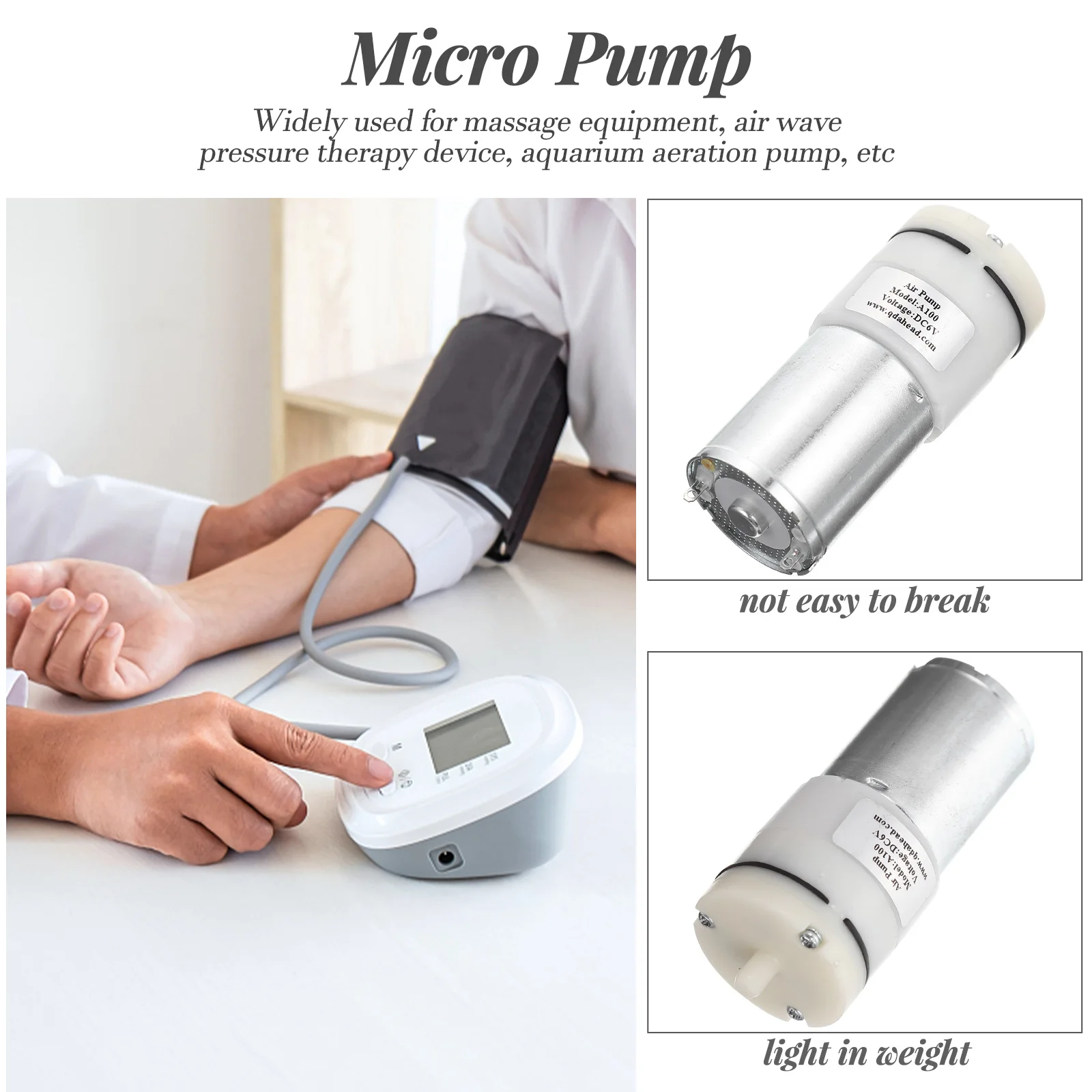 

Mini Air Pump 6V Dc Plastic Micro Pump Silent High-Pressure Small Atmospheric Motor For Massage Equipment Aquarium Bike Tire