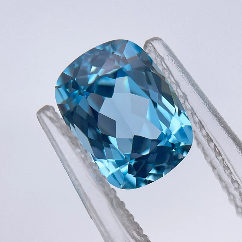 Laborgezüchteter Saphir, rechteckiger Kissen-Schliff, kornblumenfarben, Charms, Edelsteine, DIY-Ring, Halskette, Ohrringe, Hauptmaterialien, Zertifikat – Detail 18
