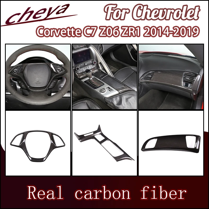 

For Chevrolet Corvette C7 Z06 ZR1 2014-2019 ABS Plastic Carbon Fiber Pattern Car Interior Center console decorative panel LHD