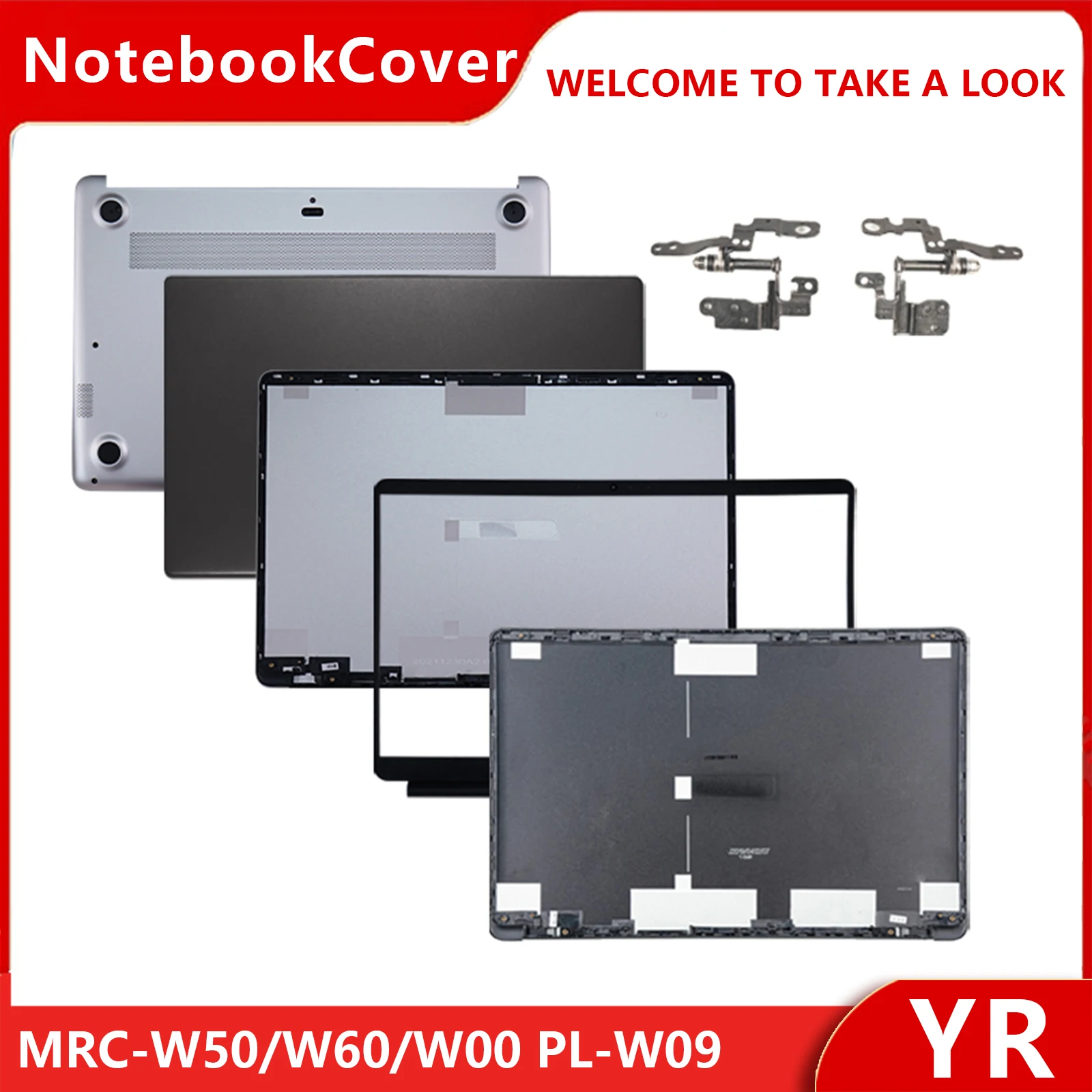 

New Laptop Housing For Matebook D MRC PL Series MRC-W50/W60/W00 PL-W09 LCD Back Cover/Front Bezel/Palmrest/Bottom Case/Hinge
