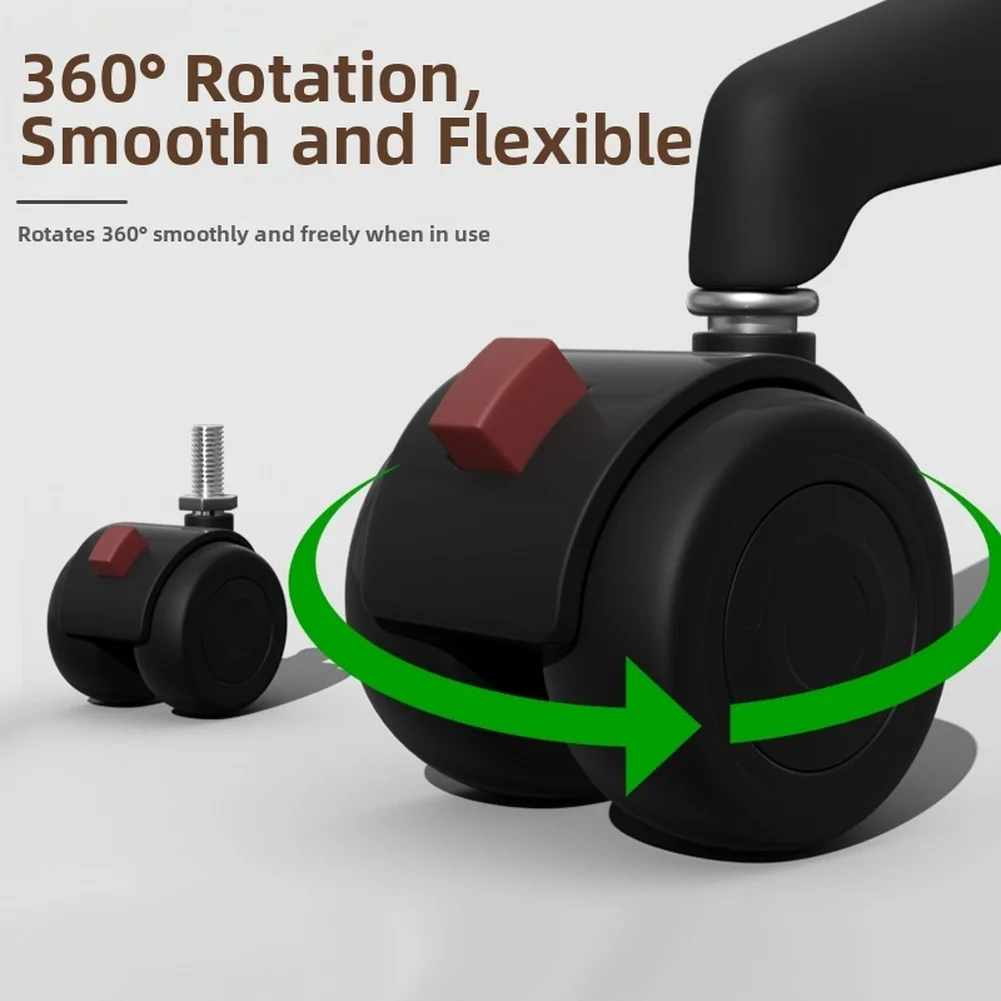 1pc Swivel Chair Casters With Brake TPE Silent Wheels Multi-purpose Use For Office Computer Gaming Chairs