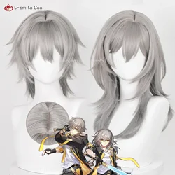 HSR Trailblazer Cosplay Wig 36cm Gray Caelus 52cm Stelle Cosplay Anime Wigs Heat Resistant Synthetic Hair Halloween + Wig Cap