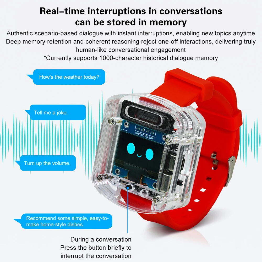 0.96 بوصة شاشة Oled Xiaozhi Ai ساعة صوت الحوار الذكاء الاصطناعي Esp32S3N16R8 مجموعة وحدة لوحة تطوير الصوت