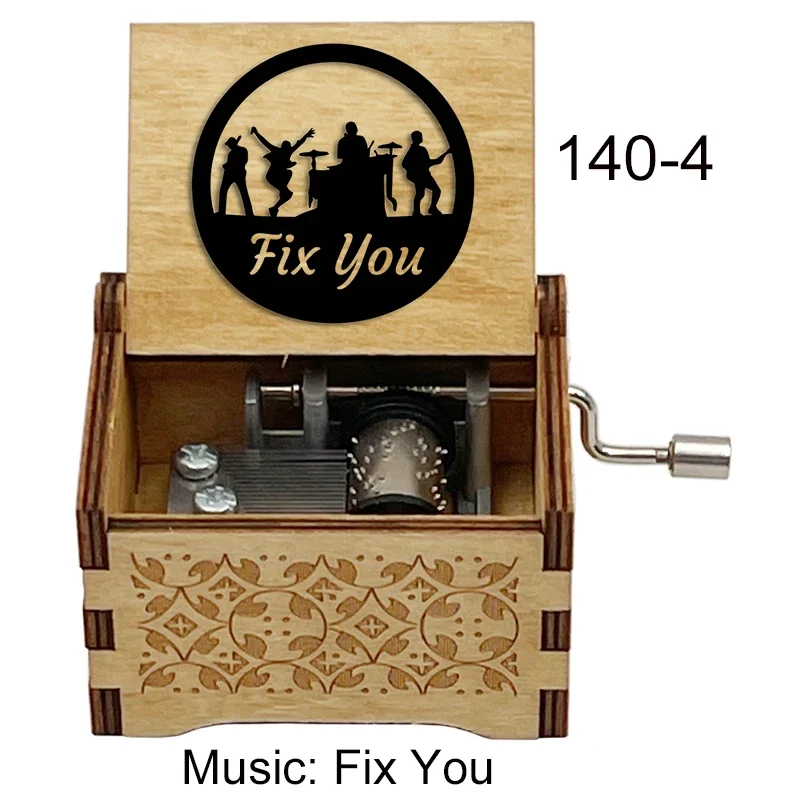 fix you Music color print music Box Wooden Girlfriend boyfriend Birthday new year Christmas music fans gift