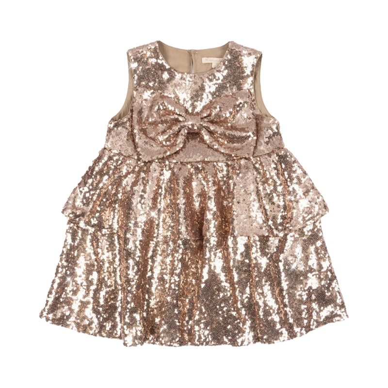 2025 جديد الخريف الشتاء الفتيات الترتر سلسلة سترة تنورة الفتيات موضة القوس معطف الذهب الاطفال ارتفع الأحمر تنورة بأكمام طويلة #5