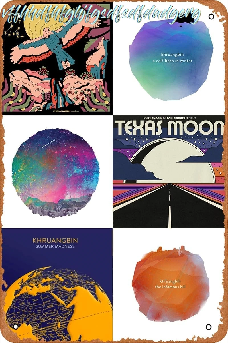 Khruangbin Albums Poster Tin Sign Vintage Metal Sign Retro Wall Art Decor 8X12INCH sign