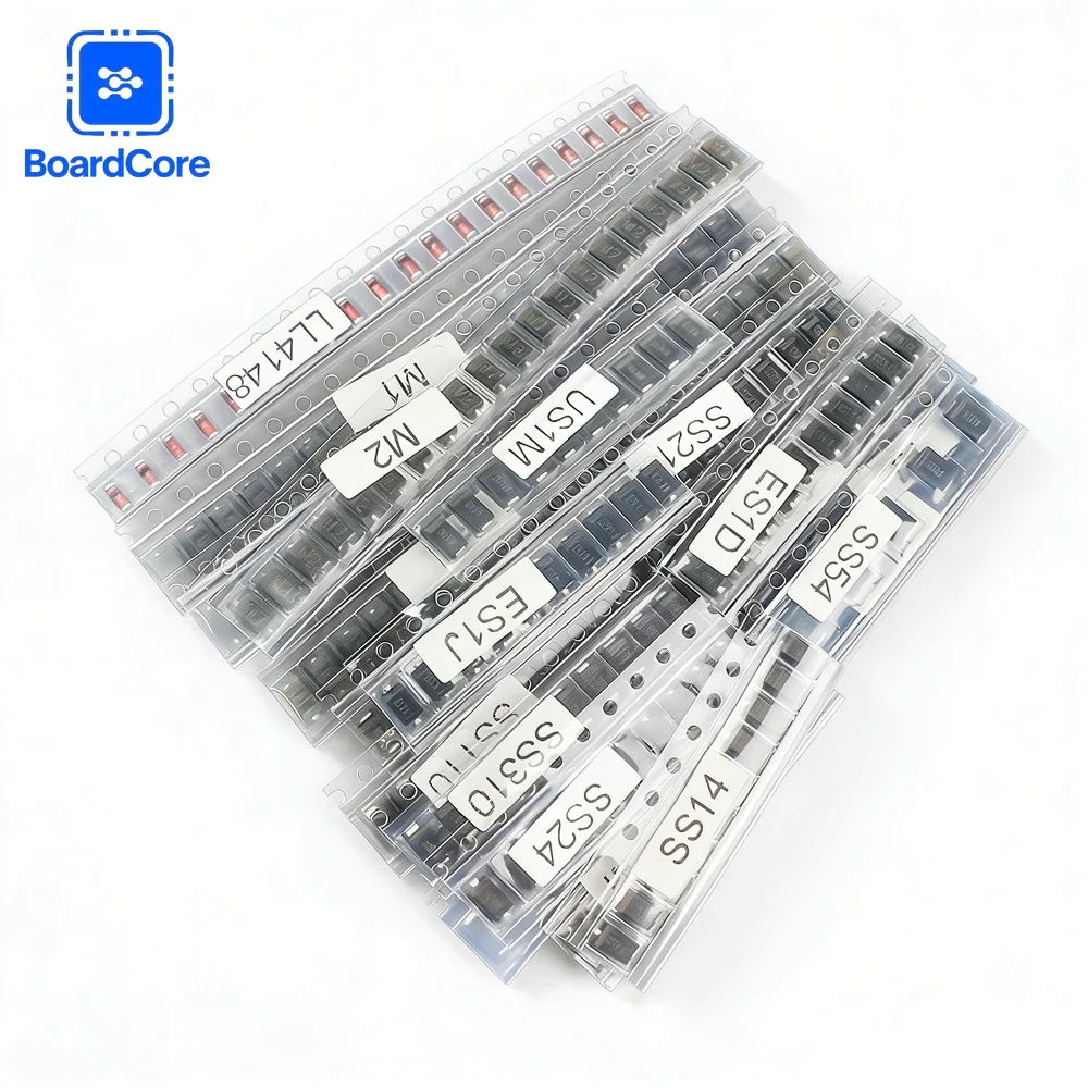 260PCS SMD Diode Assortment Kit Rectifier/Schottky/Switching Diodes M1/M4/M7/SS14/SS24/RS1M/US1M/SS34/SS54/BAT54C/BAT54S/LL4148