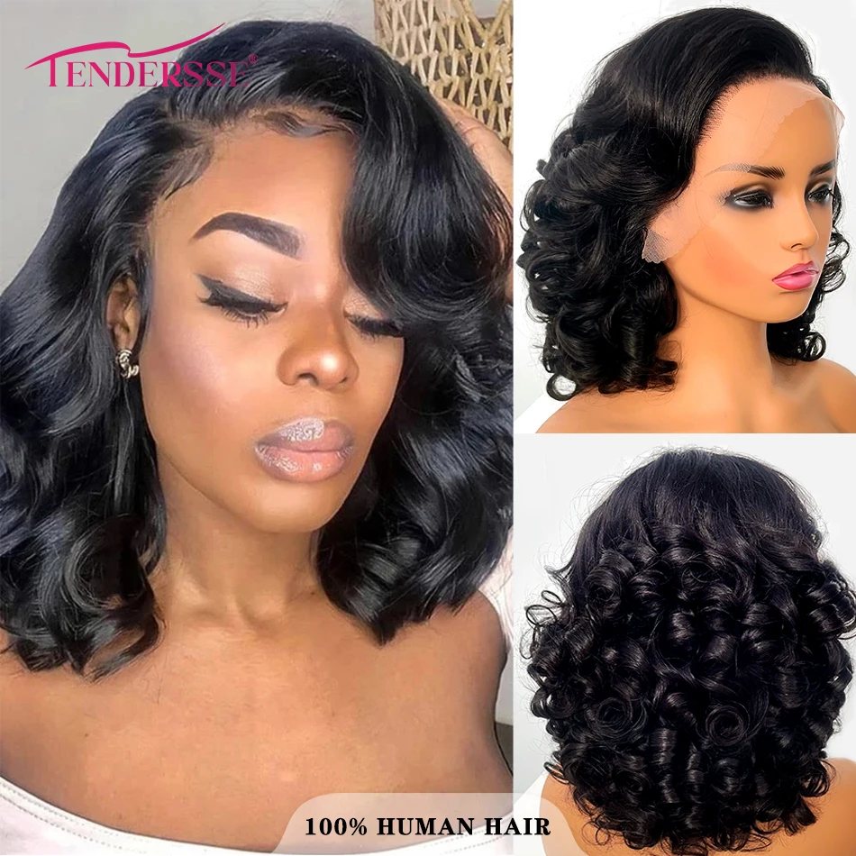 Bouncy Double Drawn Loose Wave Glueless 13X4 HD Lace Human Hair Lace Frontal wigs 100% Unprocessed Mongolian Remy Virgin Hair