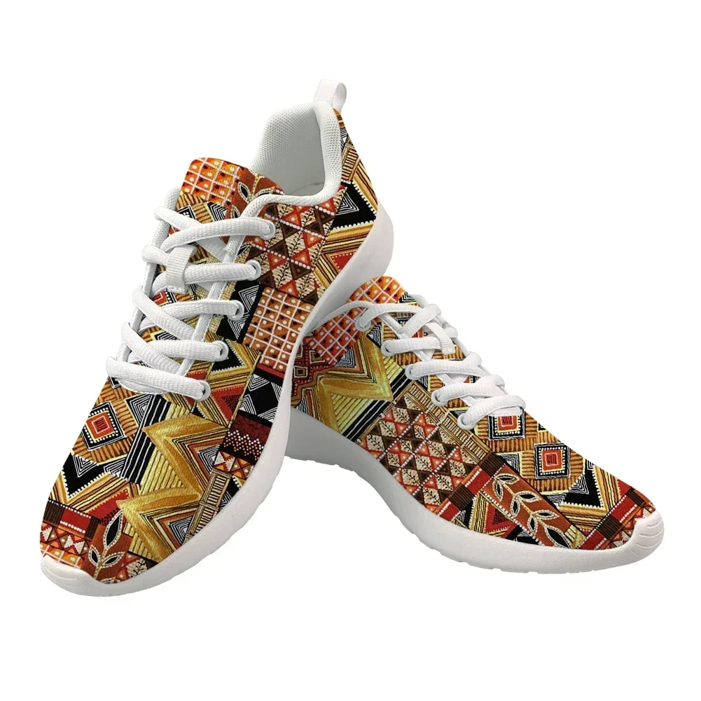 Designer Shoes Casual Lightweight Men Flat Harajuku Style Vintage African Print Sneakers Breathable Male Lace Up Footwear