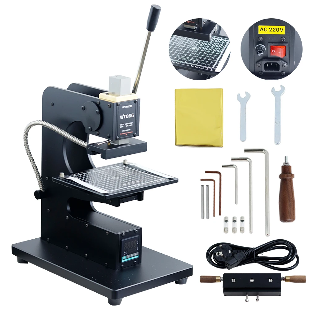 Hot Stamping Machine With Infrared Locator DIY LeatherCraft Stamp Embossing Heat Press Machine