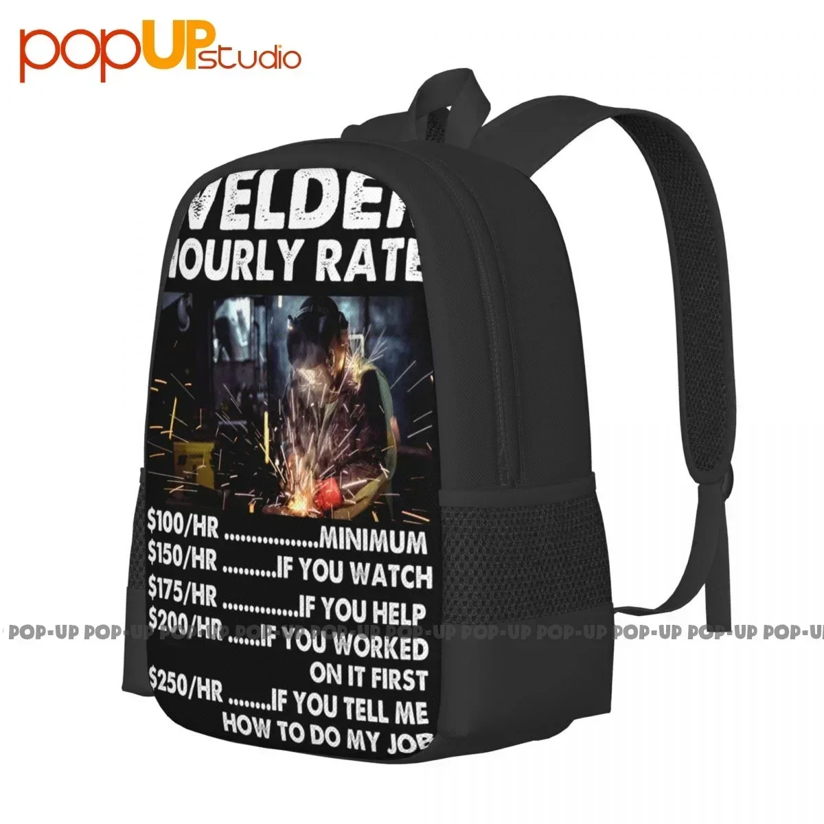 Welder Hourly Rate Minimum If You Watch If You Help If You Worked On It Backpack Large Capacity Fashion Schoolbag