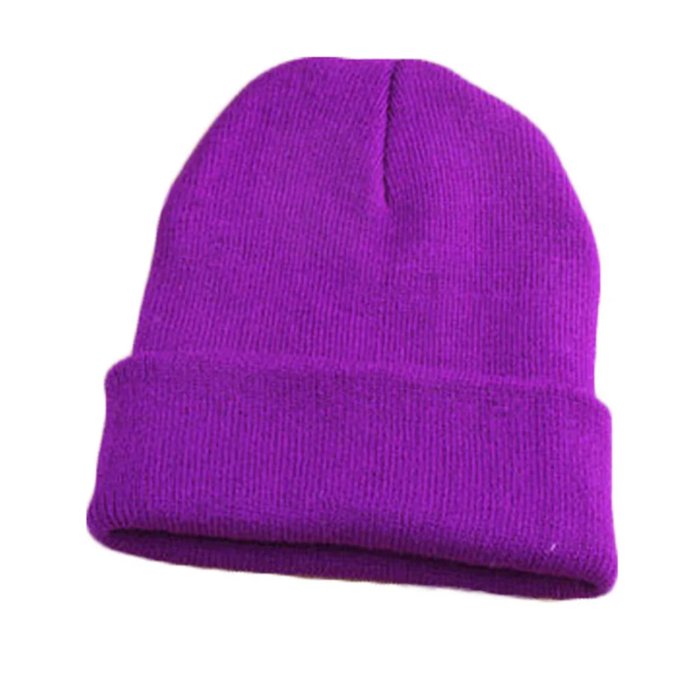 New Winter Beanies Skull Hat Ski Cap Women Girls Solid Unisex Winter Wool Blend Soft Warm Knitted Cap Thick Comfortable Hat