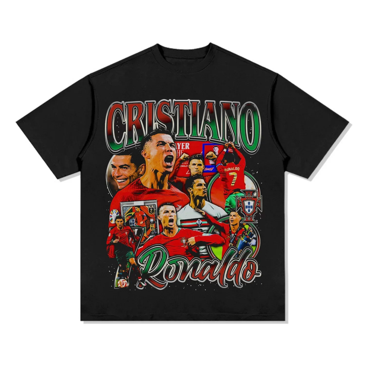 Vintage CR7 Portugal Football Graphic T-Shirt