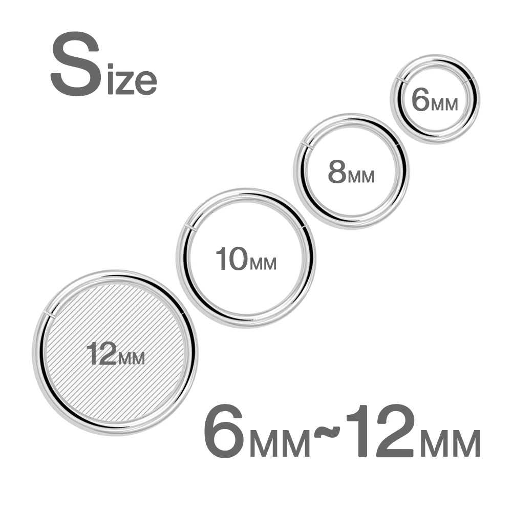 Implant Grade Titanium Septum Jewelry 12G 20G Hinged Segment Rings for Nose Lip Cartilage Body Piercing Hypoallergenic