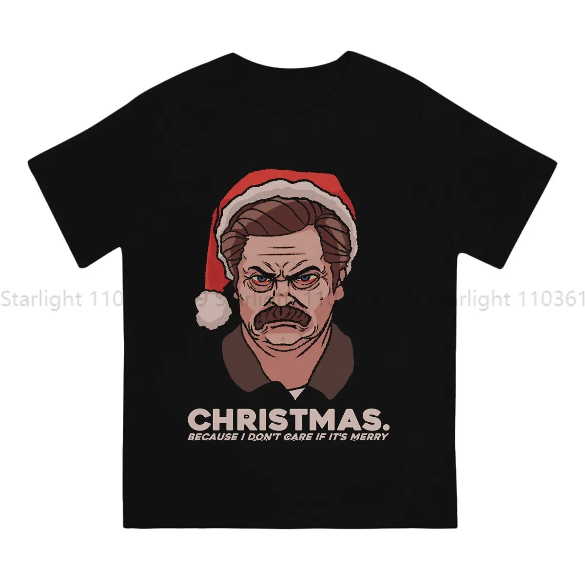 The Office Man TShirt Ron Swanson Christmas Distinctive T Shirt Original Streetwear Hipster