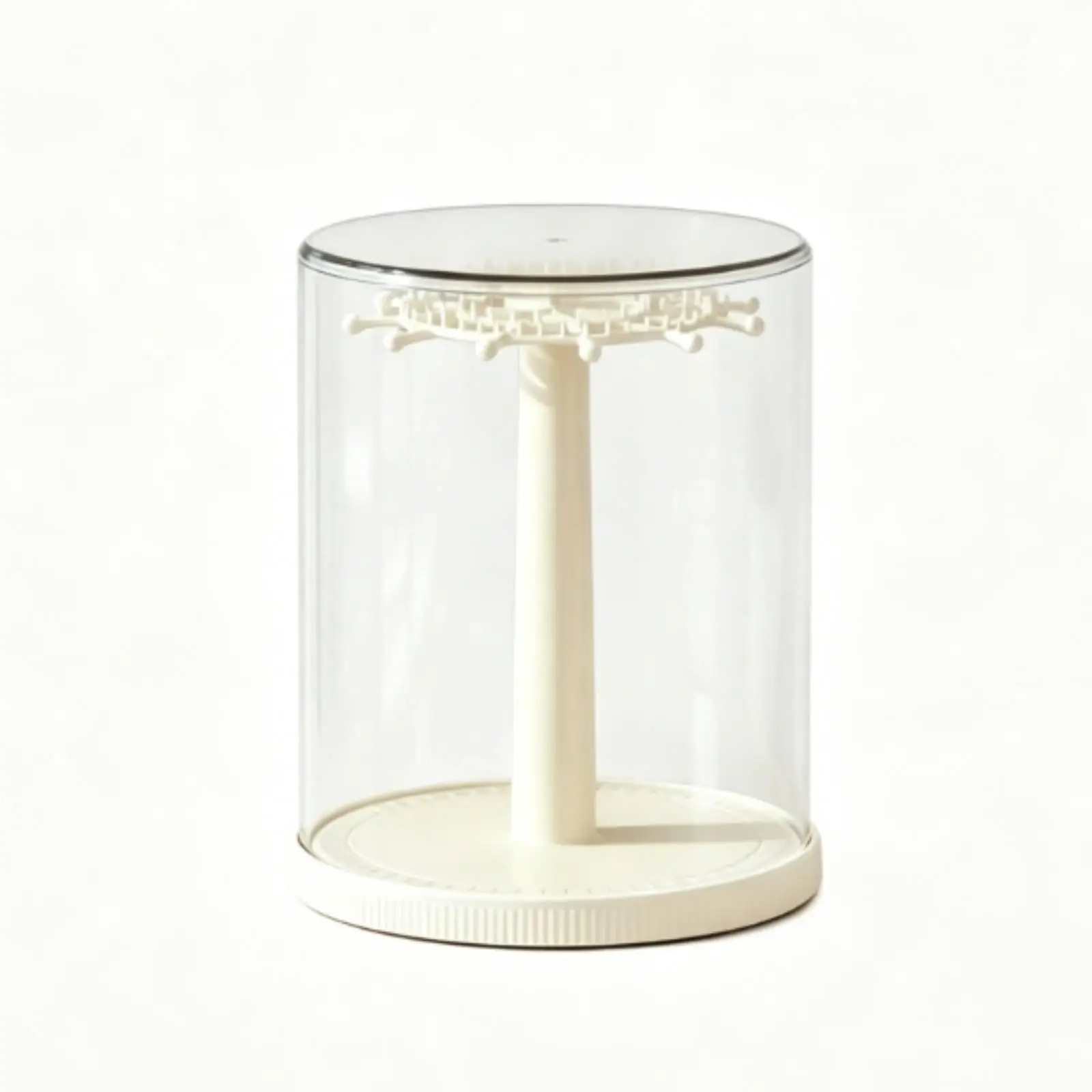 Rotating Display Case Stackable Transparent Doll Figure Display Organizer Box for Home Office Collectible Showcases