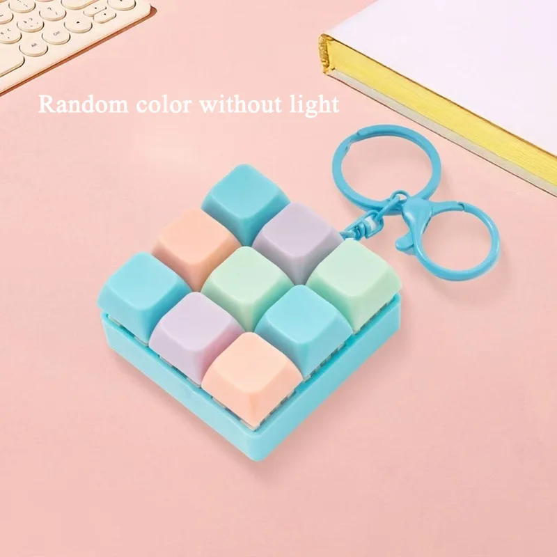 Multicolor Transparent 9 Switch Tester Keychain Mini Mechanical Keyboard Shaft Testing Gadget Metal Spring Key Ring Portable