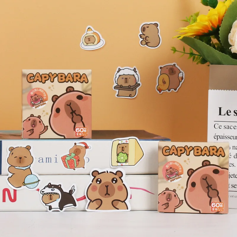 30/60 Stück Kawaii Capybara Niedliche Aufkleber Cartoon-Tier-Sticker für Scrapbook Laptop Handy Gepäck Tagebuch Auto Graffiti-Sticker Kinderspielzeug