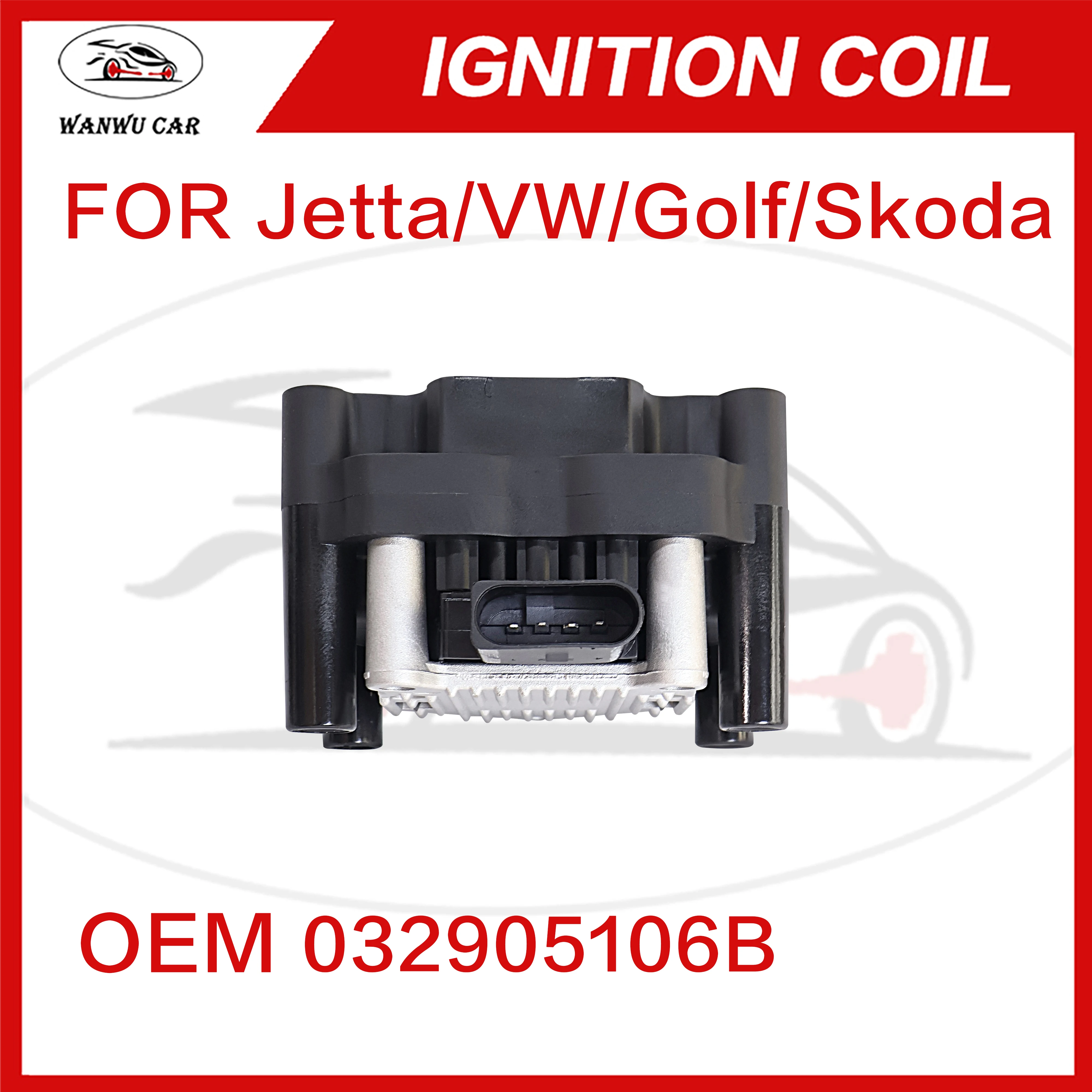 032905106B Ignition Coil Igniter Suitable For VW Jetta Golf Audi Skoda 032905106