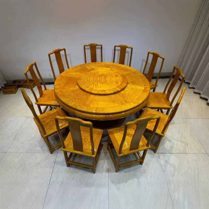 Jinsinan big leaf nanmu round dining table