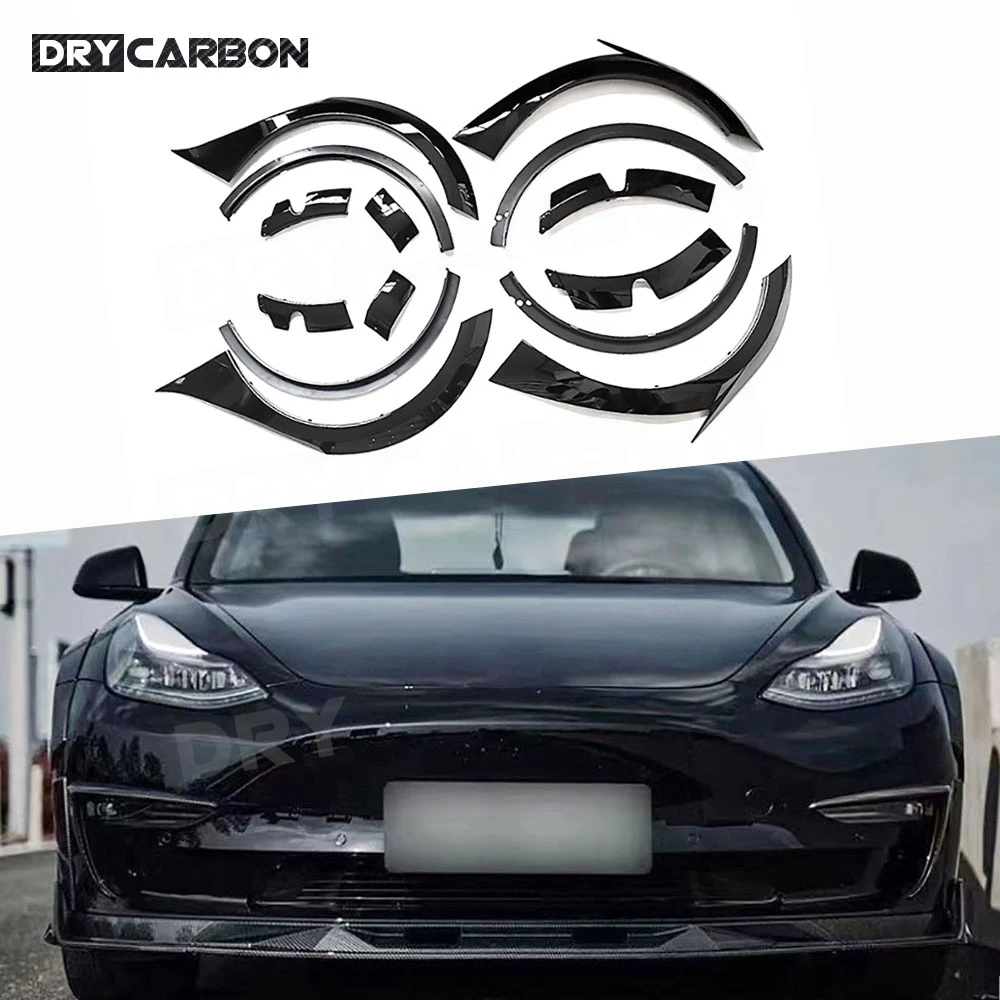 

Wide Body Kits Car Fender Flares Mudguards Covers Trims Wide Body Wheel Arches ABS Accessories for Tesla Model 3 2019+