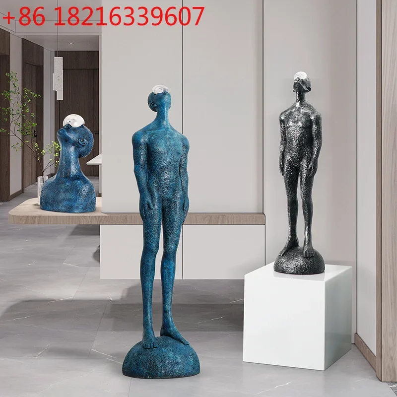 Modern abstract art figure sculpture large ornament model house sales office floor decoration