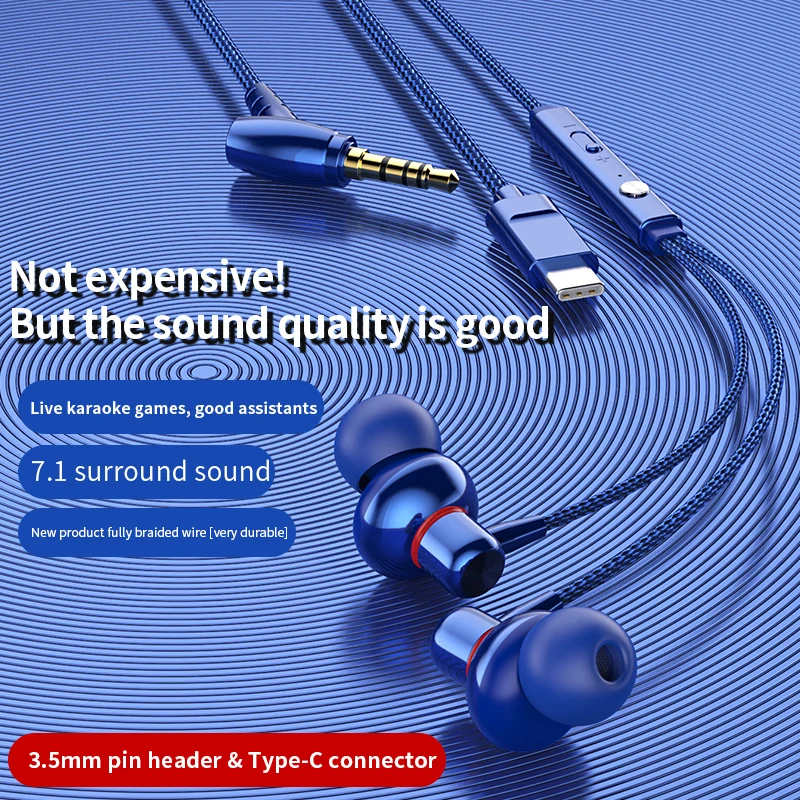 OLAF ใหม่ Type-C/หูฟัง3.5มม.หูฟัง HiFi หูฟังพร้อมไมโครโฟนเบส Headset Gaming Stereo แฮนด์ฟรีกีฬาหูฟังเพลง