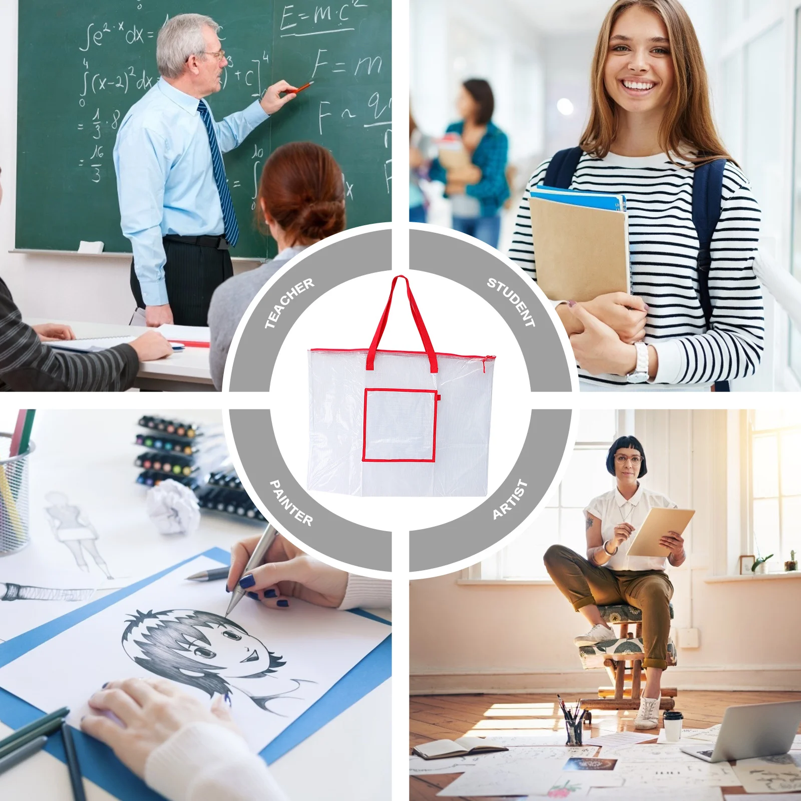 아트 포트폴리오 가방, 대형 포스터, 청사진 보관용 투명 PVC 보관함, 투명 포스터 보드 홀더