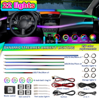 18 in 1 Led Acrylic Car Ambient Light RGB 64 213 Color Symphony Acrylic APP Streamer Atmosphere Lamp Kit One Zone Dual Zone