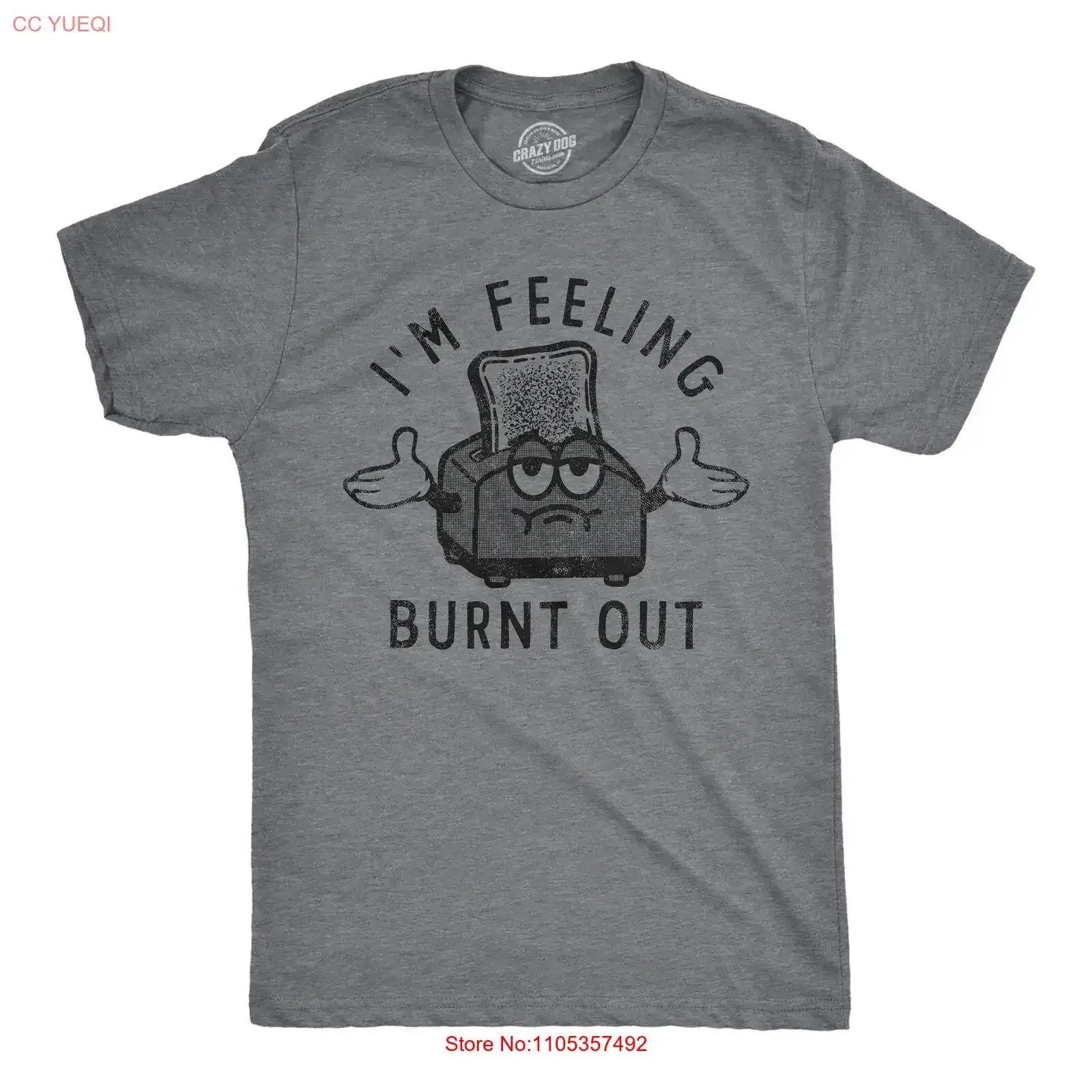Herren-T-Shirt „Im Feeling Burnt Out“, lustiges Vintage-T-Shirt mit Aufdruck „Burned Toast Exhausted Toaster Joke“, Streetwear für Herren, weich, atmungsaktiv