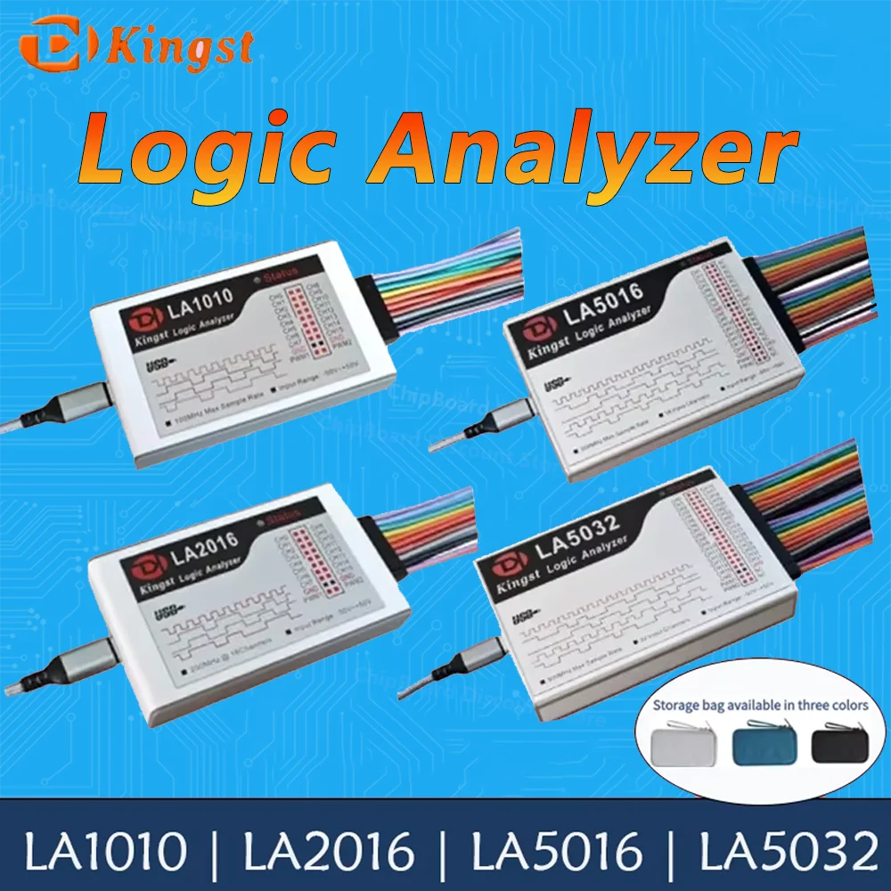 Kingst Logic Analyzer USB 16Channels 10B samples LA1010  LA2016 LA5016 LA5032 MCU,A-RM,FPGA Debug Tool English Software