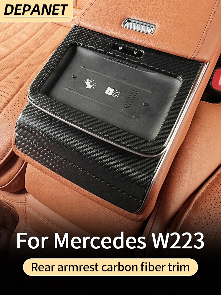 Trim for 2021~2025 Mercedes w223 S series class carbon fiber control center covers  S400 S450 S550 S480 maybach amg accessories