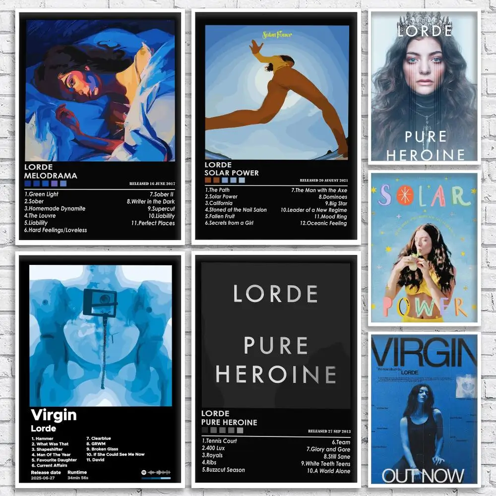 Singer L-Lorde Music Poster Modern Aesthetic Wall Art Print Trendy Bedroom Home Decor Gift