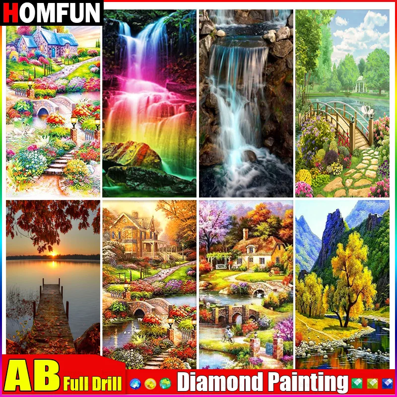 HOMFUN AB 5D Diy Diamond Painting Cross Stitch 