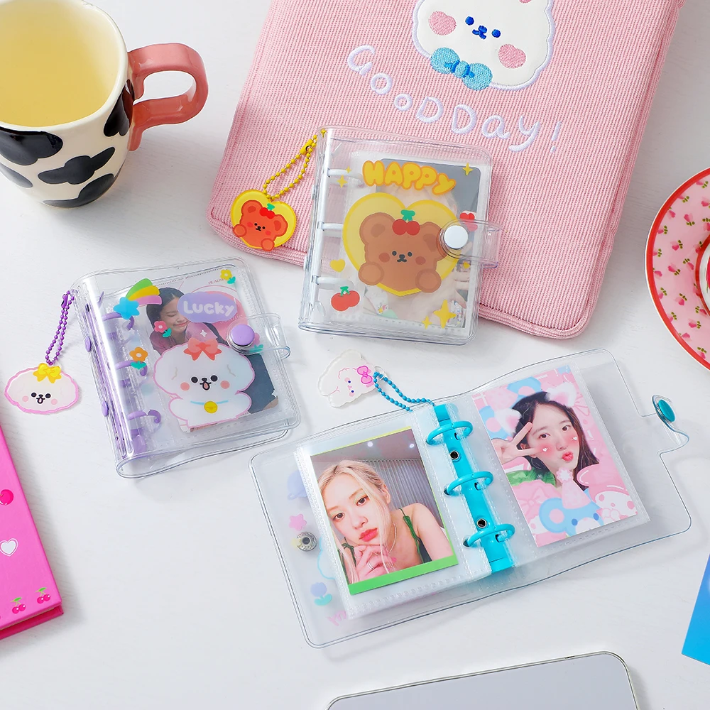 New Student Photocard Holder Binder 3inch Cartoon Cute Transparent Album Girl PVC Photos DIY Idol Small Card Collection Book